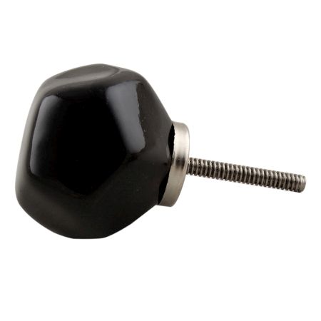 Solid Black Octagon Ceramic Knobs Online
